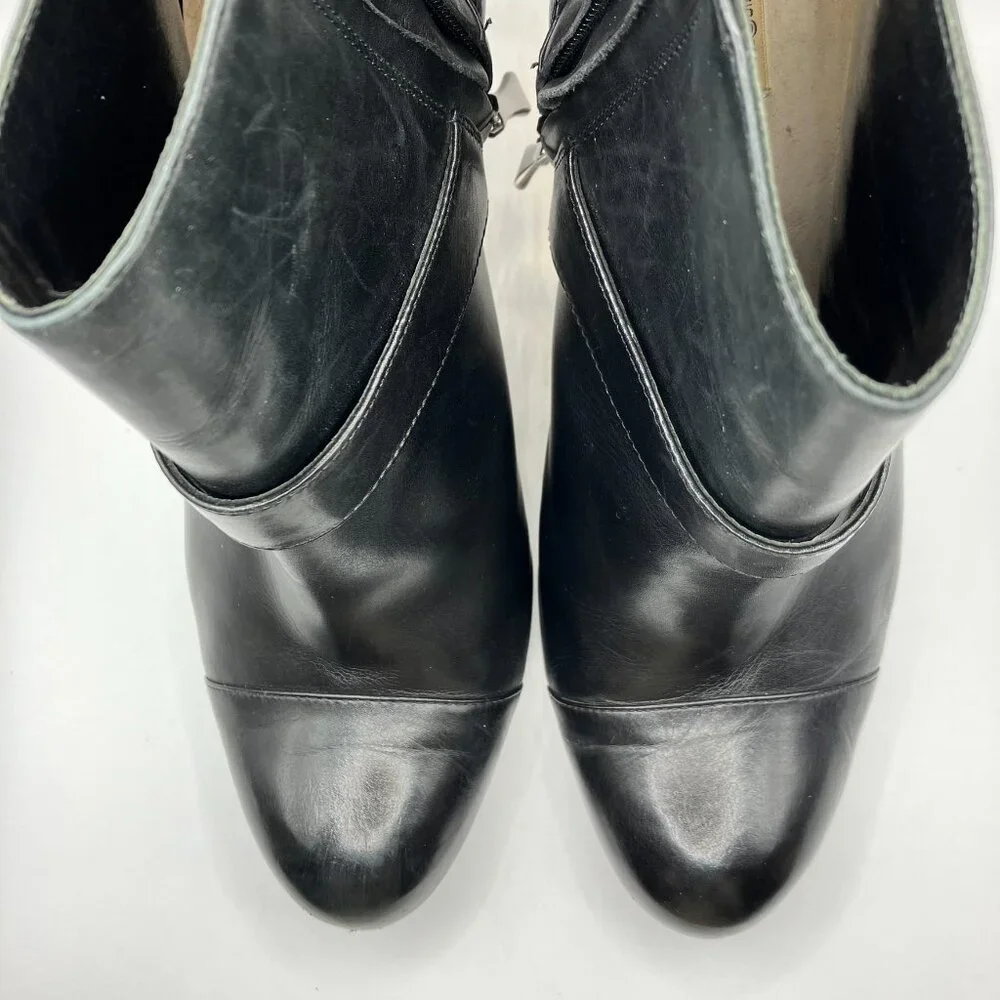 Gorgeous Max Studio RALLY Boots Genuine Fine Black Leather Ankle Boots Size 9